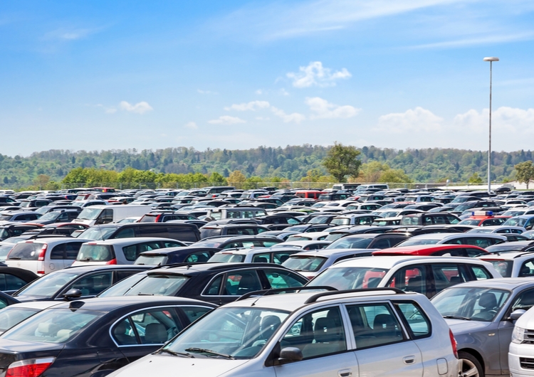 cars in a parking lot